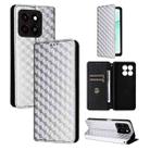For ZTE Blade A35 / A55 Cubic Grid Texture Flip Leather Phone Case(Silver) - 1