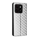 For ZTE Blade A35 / A55 Cubic Grid Texture Flip Leather Phone Case(Silver) - 3