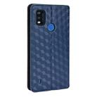For ZTE Blade A51 Cubic Grid Texture Flip Leather Phone Case(Blue) - 3
