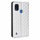 For ZTE Blade A51 Cubic Grid Texture Flip Leather Phone Case(Silver) - 3