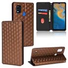 For ZTE Blade A51 Cubic Grid Texture Flip Leather Phone Case(Brown) - 1