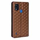 For ZTE Blade A51 Cubic Grid Texture Flip Leather Phone Case(Brown) - 3
