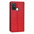For ZTE Blade A52 Cubic Grid Texture Flip Leather Phone Case(Red) - 3