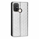 For ZTE Blade A52 Cubic Grid Texture Flip Leather Phone Case(Silver) - 3