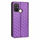 For ZTE Blade A52 Cubic Grid Texture Flip Leather Phone Case(Purple) - 3