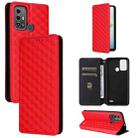 For ZTE Blade A53 Pro Cubic Grid Texture Flip Leather Phone Case(Red) - 1