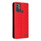 For ZTE Blade A53 Pro Cubic Grid Texture Flip Leather Phone Case(Red) - 3