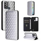 For ZTE Blade A53 Pro Cubic Grid Texture Flip Leather Phone Case(Silver) - 1