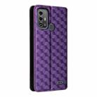 For ZTE Blade A53 Pro Cubic Grid Texture Flip Leather Phone Case(Purple) - 3