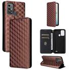For ZTE Blade A53 Pro Cubic Grid Texture Flip Leather Phone Case(Brown) - 1