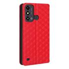 For ZTE Blade A53 Cubic Grid Texture Flip Leather Phone Case(Red) - 3