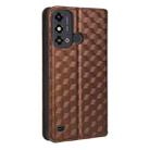 For ZTE Blade A53 Cubic Grid Texture Flip Leather Phone Case(Brown) - 3
