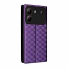 For ZTE Blade A54 Cubic Grid Texture Flip Leather Phone Case(Purple) - 3