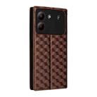 For ZTE Blade A54 Cubic Grid Texture Flip Leather Phone Case(Brown) - 3