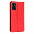 For ZTE Blade A71 / Optus X Swift 5G Cubic Grid Texture Flip Leather Phone Case(Red) - 3