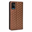 For ZTE Blade A71 / Optus X Swift 5G Cubic Grid Texture Flip Leather Phone Case(Brown) - 3