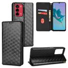For ZTE Blade A72 / V40 Vita Cubic Grid Texture Flip Leather Phone Case(Black) - 1