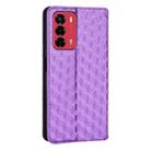 For ZTE Blade A72 / V40 Vita Cubic Grid Texture Flip Leather Phone Case(Purple) - 3