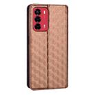 For ZTE Blade A72 / V40 Vita Cubic Grid Texture Flip Leather Phone Case(Brown) - 3