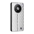 For ZTE Blade A73 5G Cubic Grid Texture Flip Leather Phone Case(Silver) - 3