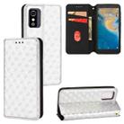 For ZTE Blade L9 Cubic Grid Texture Flip Leather Phone Case(Silver) - 1