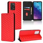 For ZTE Blade V30 Vita / V2022 Cubic Grid Texture Flip Leather Phone Case(Red) - 1