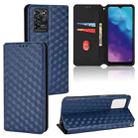 For ZTE Blade V30 Vita / V2022 Cubic Grid Texture Flip Leather Phone Case(Blue) - 1