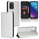 For ZTE Blade V30 Vita / V2022 Cubic Grid Texture Flip Leather Phone Case(Silver) - 1