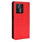 For ZTE Blade V30 Cubic Grid Texture Flip Leather Phone Case(Red) - 3