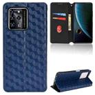 For ZTE Blade V30 Cubic Grid Texture Flip Leather Phone Case(Blue) - 1