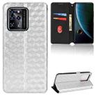 For ZTE Blade V30 Cubic Grid Texture Flip Leather Phone Case(Silver) - 1