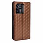 For ZTE Blade V30 Cubic Grid Texture Flip Leather Phone Case(Brown) - 3
