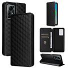 For ZTE Blade V41 Smart / Optus X Max Cubic Grid Texture Flip Leather Phone Case(Black) - 1