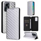 For ZTE Blade V41 Smart / Optus X Max Cubic Grid Texture Flip Leather Phone Case(Silver) - 1