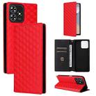For ZTE Blade V50 Smart / Axon 50 Lite Cubic Grid Texture Flip Leather Phone Case(Red) - 1