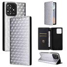 For ZTE Blade V50 Smart / Axon 50 Lite Cubic Grid Texture Flip Leather Phone Case(Silver) - 1