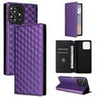 For ZTE Blade V50 Smart / Axon 50 Lite Cubic Grid Texture Flip Leather Phone Case(Purple) - 1