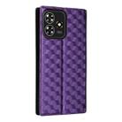 For ZTE Blade V50 Smart / Axon 50 Lite Cubic Grid Texture Flip Leather Phone Case(Purple) - 3