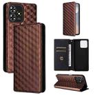 For ZTE Blade V50 Smart / Axon 50 Lite Cubic Grid Texture Flip Leather Phone Case(Brown) - 1