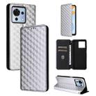 For ZTE Blade V50 Vita Cubic Grid Texture Flip Leather Phone Case(Silver) - 1