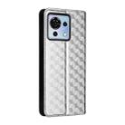 For ZTE Blade V50 Vita Cubic Grid Texture Flip Leather Phone Case(Silver) - 3
