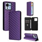 For ZTE Blade V50 Vita Cubic Grid Texture Flip Leather Phone Case(Purple) - 1
