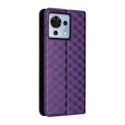 For ZTE Blade V50 Vita Cubic Grid Texture Flip Leather Phone Case(Purple) - 3