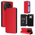For ZTE Blade V70 Max / nubia V70 Max Cubic Grid Texture Flip Leather Phone Case(Red) - 1