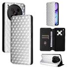 For ZTE Blade V70 Max / nubia V70 Max Cubic Grid Texture Flip Leather Phone Case(Silver) - 1