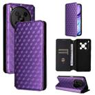 For ZTE Blade V70 Max / nubia V70 Max Cubic Grid Texture Flip Leather Phone Case(Purple) - 1