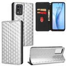 For ZTE Libero 5G III / A202ZT Cubic Grid Texture Flip Leather Phone Case(Silver) - 1