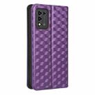 For ZTE Libero 5G III / A202ZT Cubic Grid Texture Flip Leather Phone Case(Purple) - 3