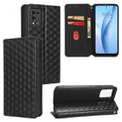 For ZTE Libero 5G II Cubic Grid Texture Flip Leather Phone Case(Black) - 1