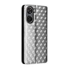For ZTE Libero 5G IV / nubia LVY Cubic Grid Texture Flip Leather Phone Case(Silver) - 3